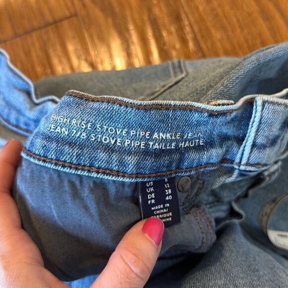 Lands End high rise stovepipe straight ankle jeans size 8 - Picture 9 of 12